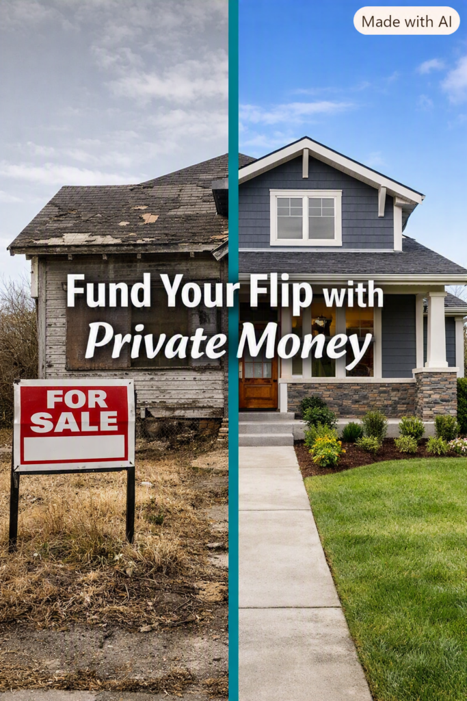 before and after house flip, private money lending, fix and flip investing, real estate renovation, funding your flip